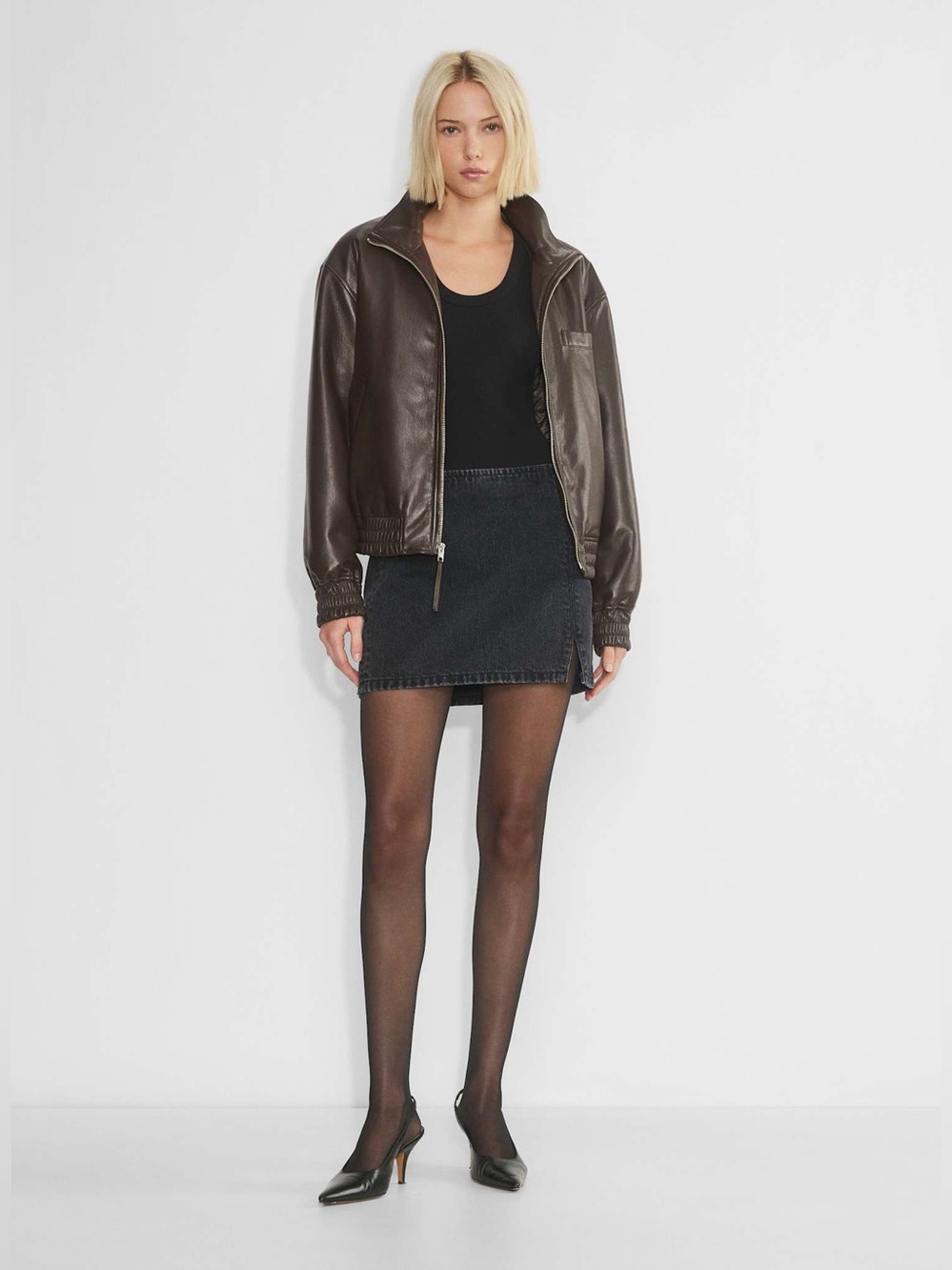 Black Denim Jean Mini Skirt